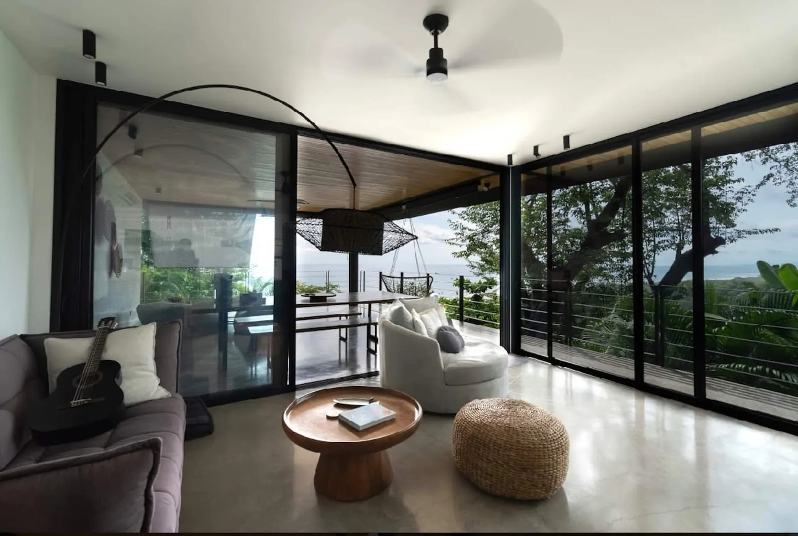 Living room open to the deck