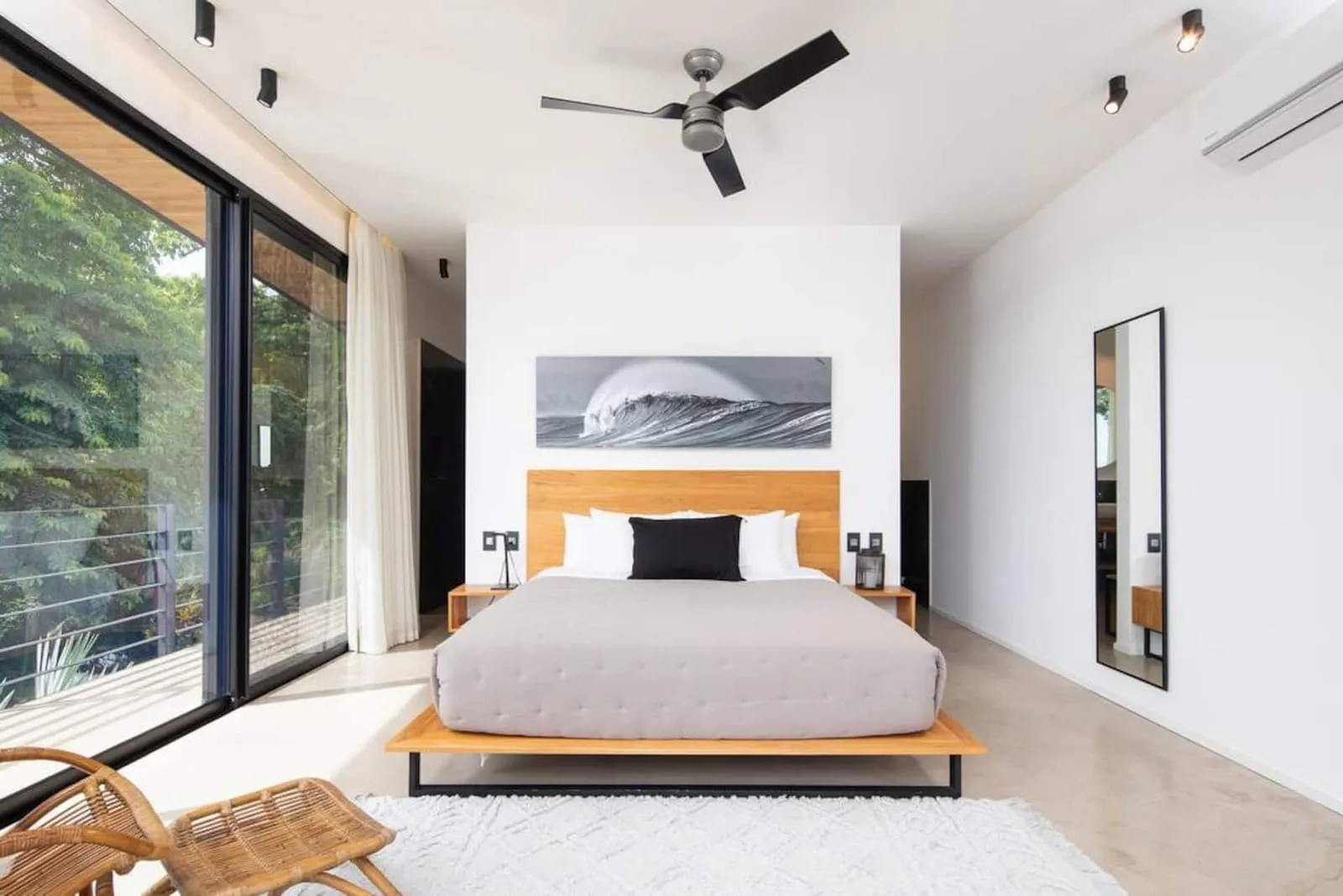 Bedroom with art over the bed