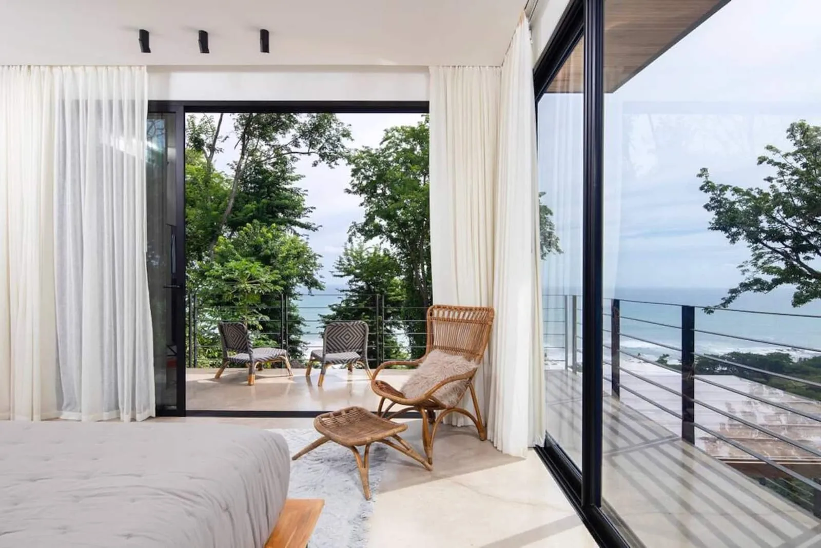 Bedroom with sliding doors to the deck