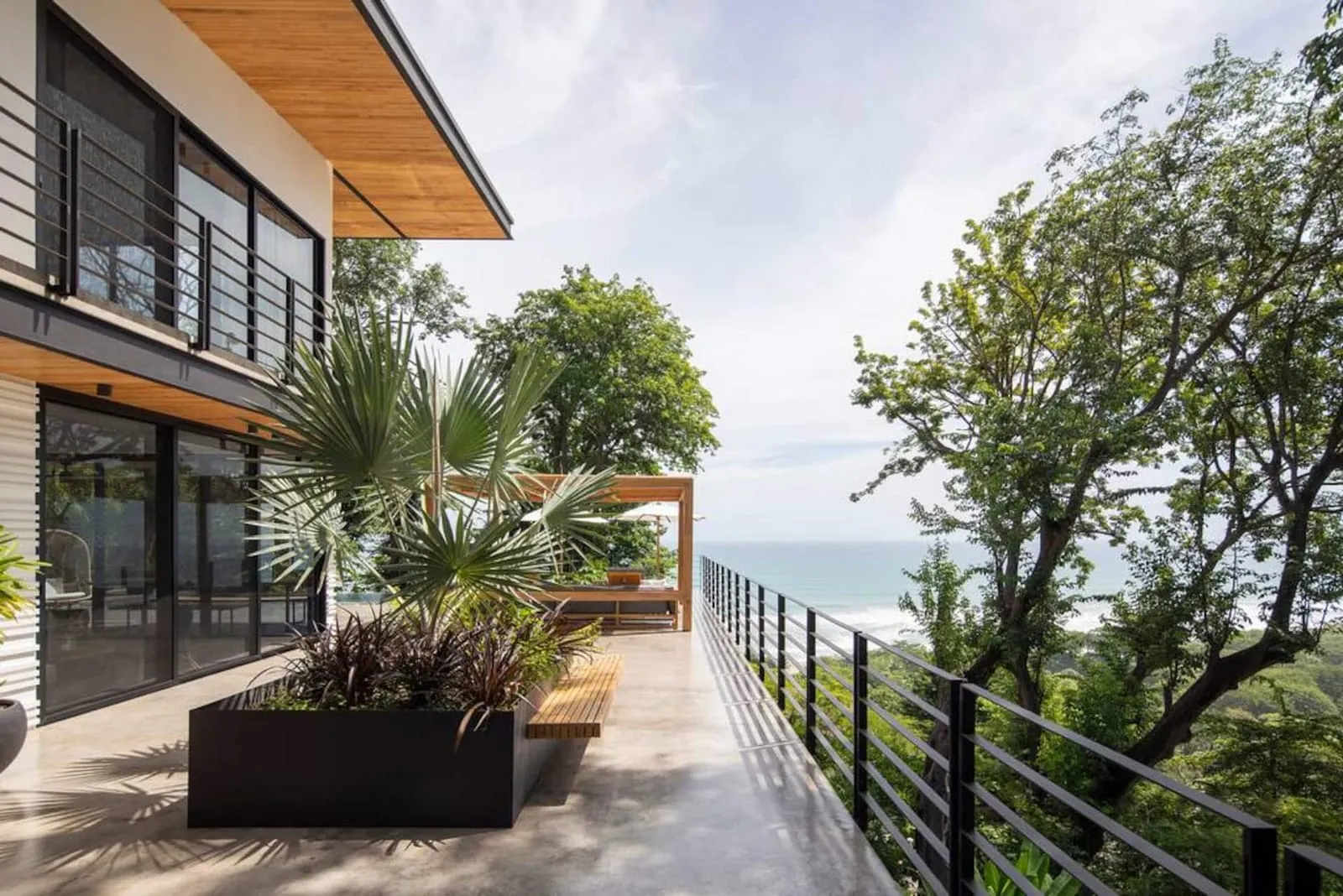 Terrace planters and ocean view