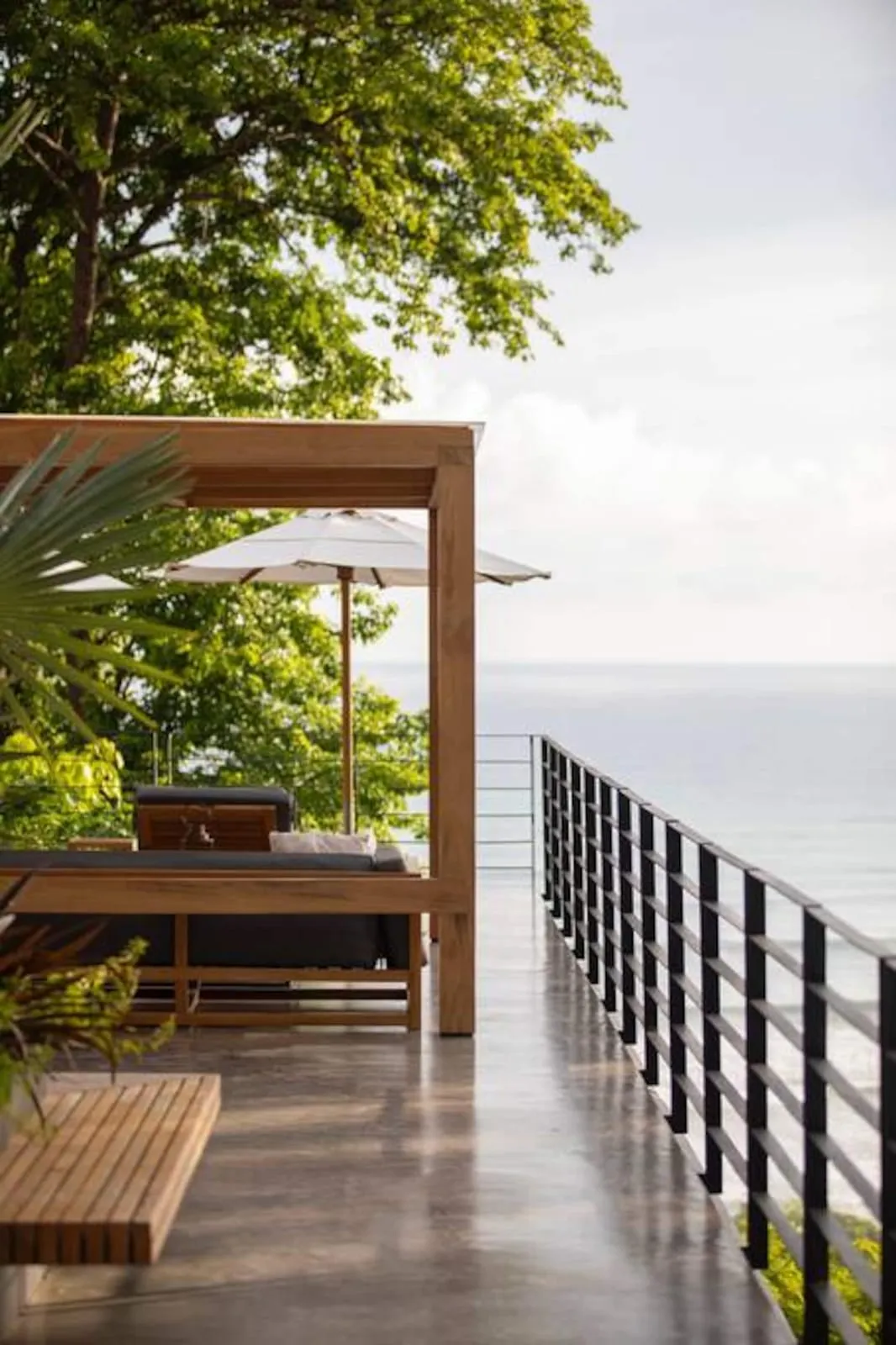 Deck railing over the jungle